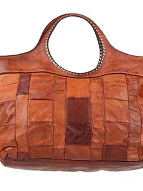 Campomaggi Shopping bag/Tote in cognac leather Edera style